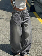 Fashion Straight Leg Wide Leg Casual Jeans