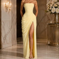 Strapless Ruched Draped Maxi Dress – Flattering Fit for All Sizes