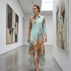 Women's Elegant Retro Print Maxi Dress