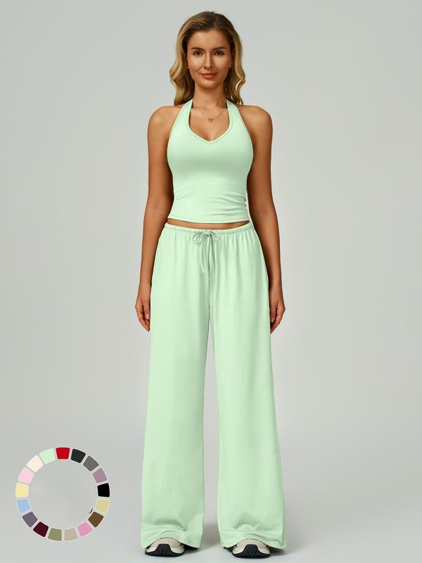 Women's Flare Leg Activewear Set – Tank Top & High Waist Pants