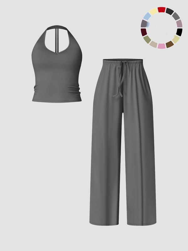 Women's Flare Leg Activewear Set – Tank Top & High Waist Pants