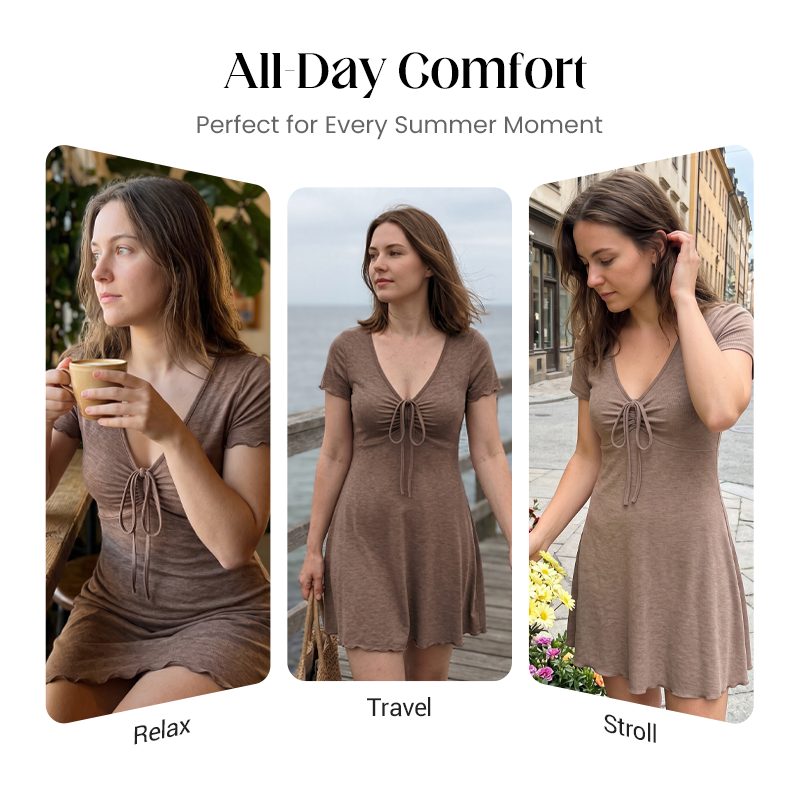 👗🔥 50% OFF! Women's V-Neck Bodycon Mini Dress