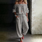 ⏳👗2026 Summer Hot Sale 50% OFF‼️🌸Women's Off Shoulder Jumpsuit – Effortless Chic With A Flattering Fit ✨